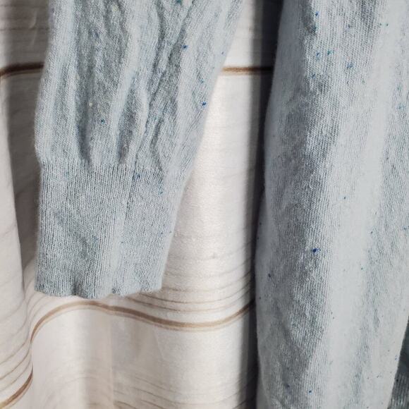 Ann Taylor Cardigan Womens Size Small Wool Blend Blue Button Long Preppy Neutral - Picture 5 of 11